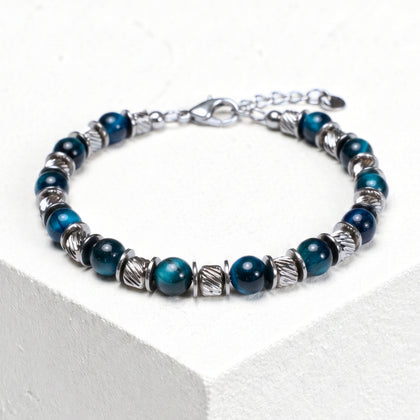 Essenza-Armband aus blauem Tigerauge | 6mm