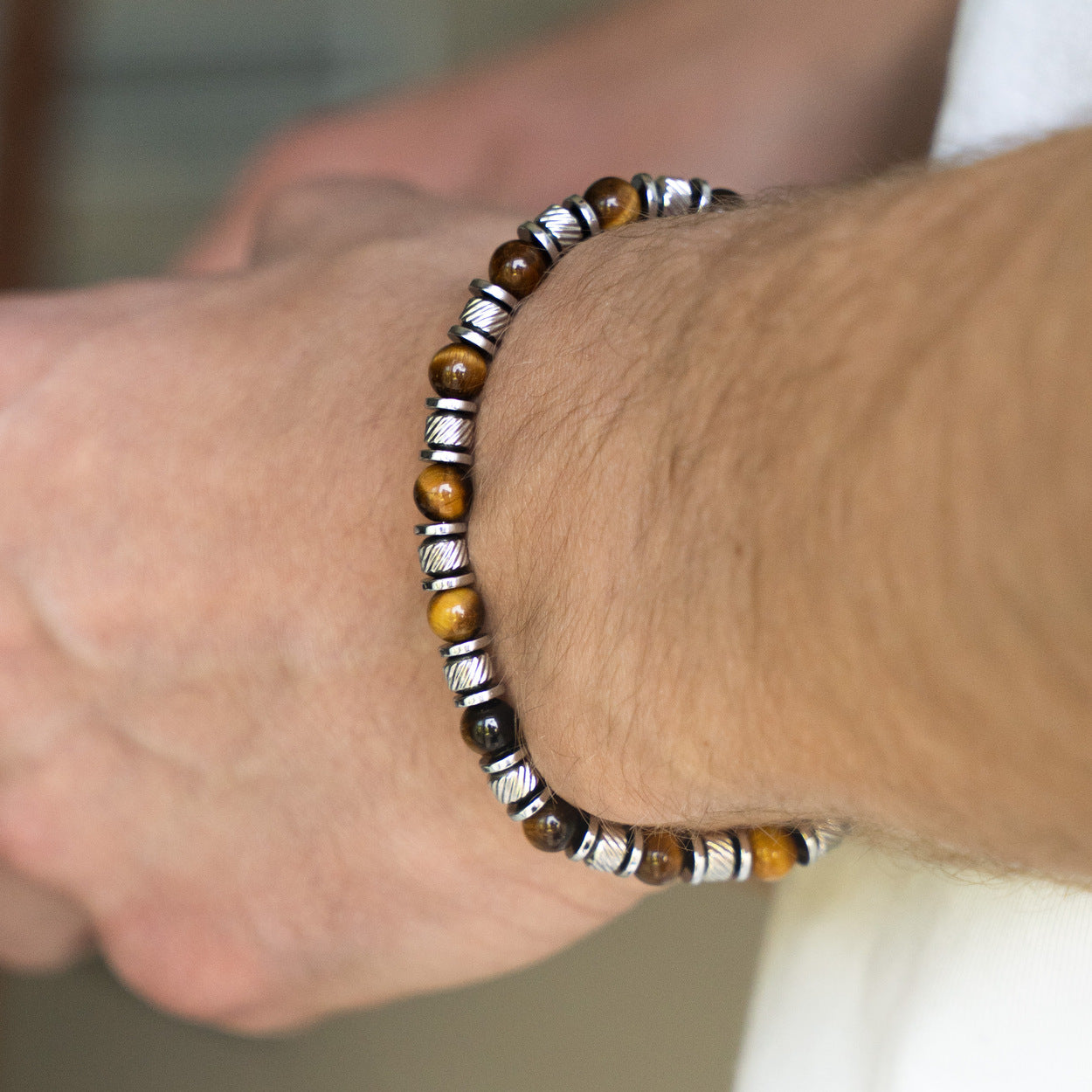 Bracciale Terra in occhio di tigre | 6mm