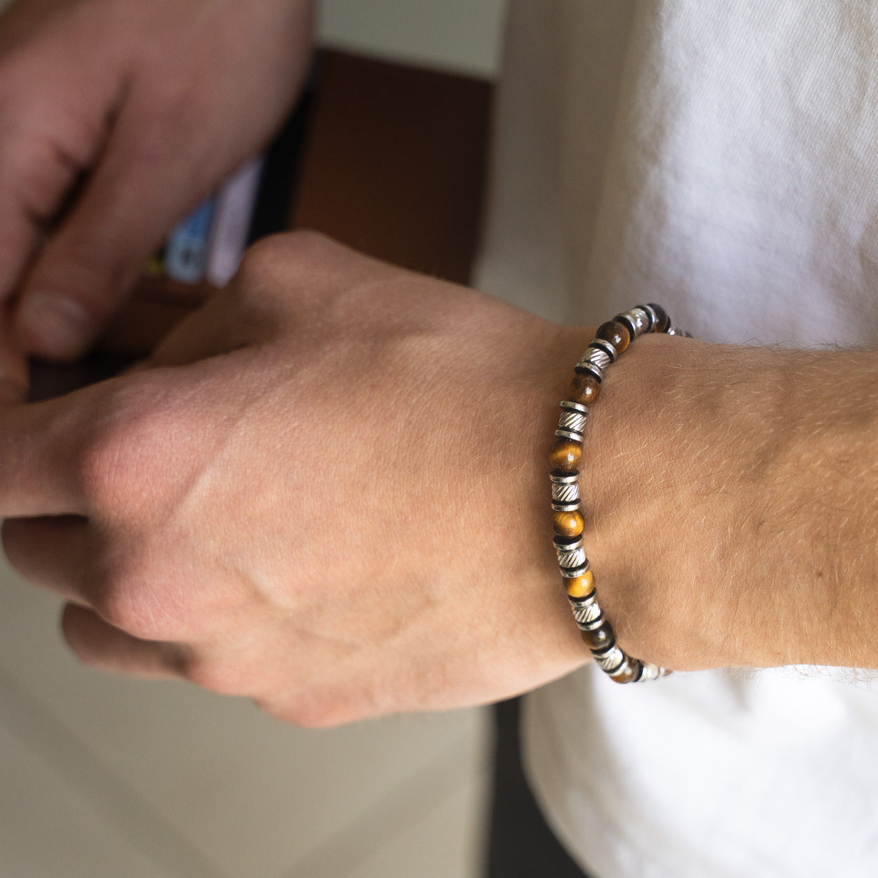 Bracciale Terra in occhio di tigre | 6mm