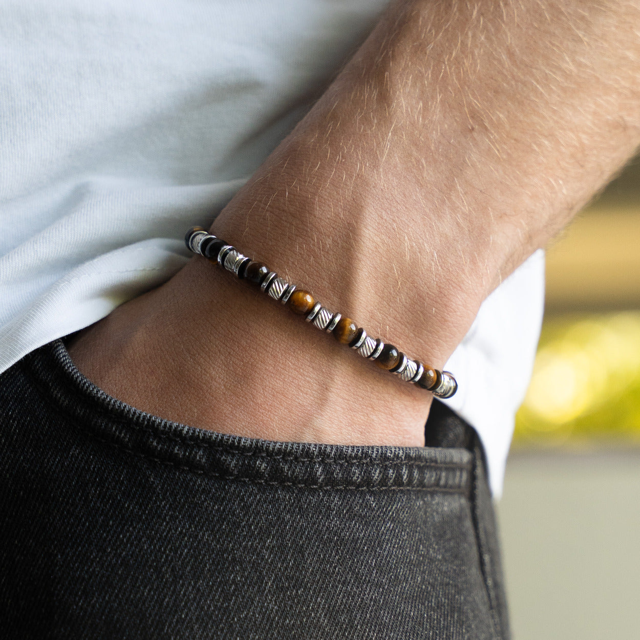 Bracciale Terra in occhio di tigre | 6mm