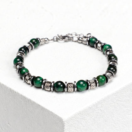 Tempra Armband aus grünem Tigerauge | 6mm