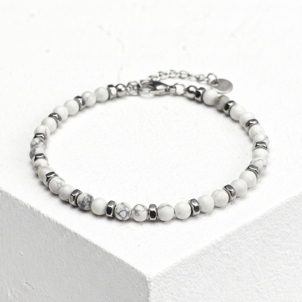 Bracciale Silenzio in Aulite bianca  | 4mm
