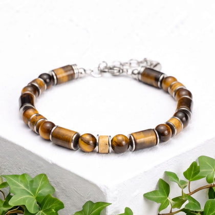 Armband Sottobosco aus Tigerauge und Jaspis | 6mm