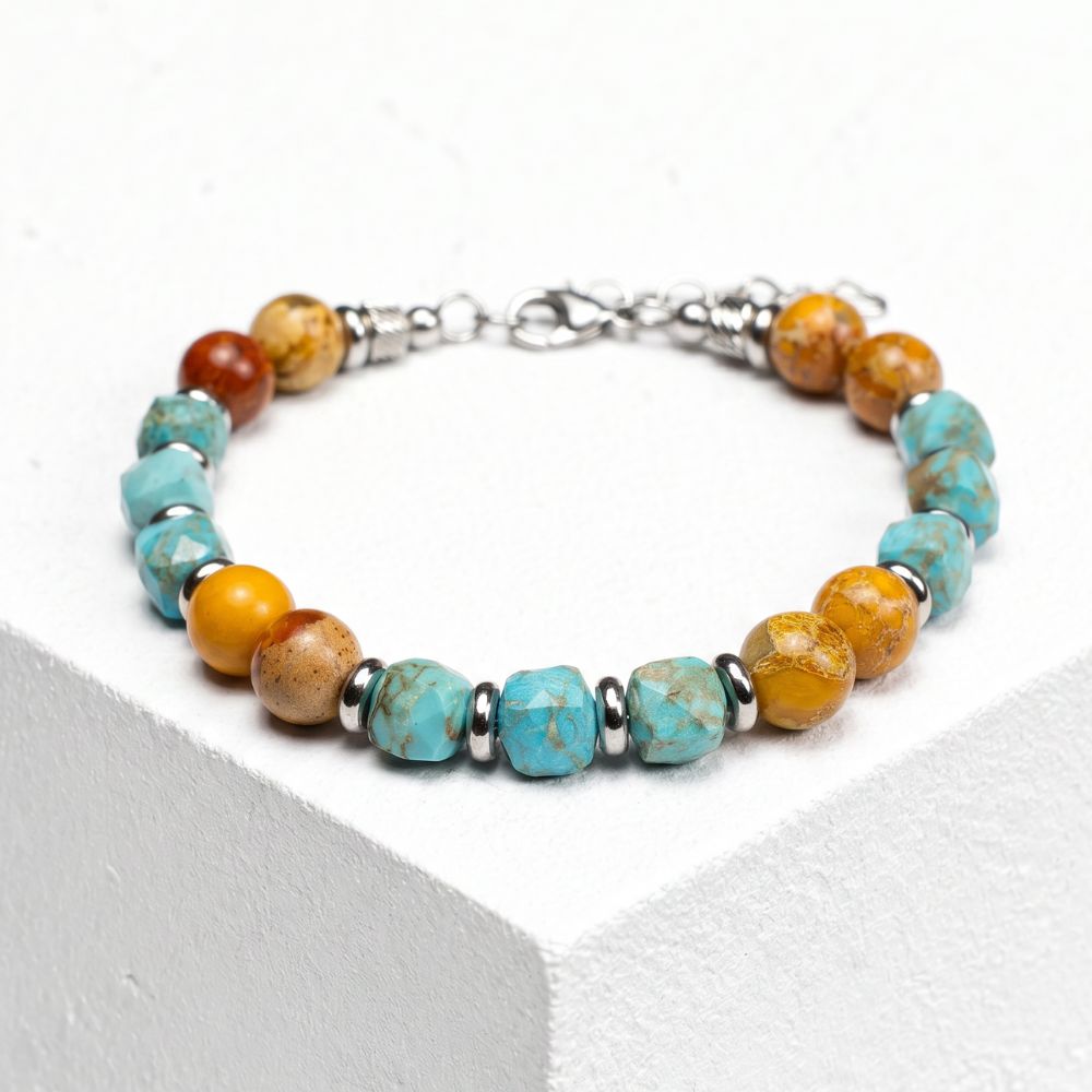 Bracciale Taormina in aulite e diaspro | 7mm - 8mm