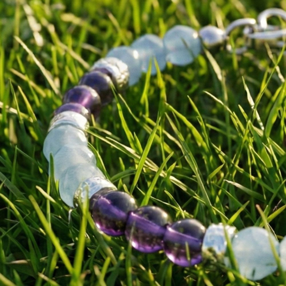 Bracciale Rugiada in angelite e ametista | 4mm