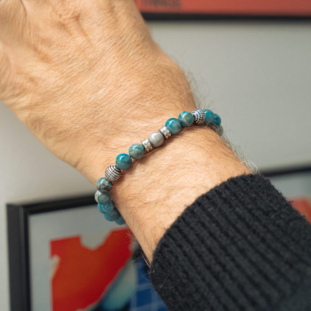 Bracciale Astra in meteorite e agata | 8mm