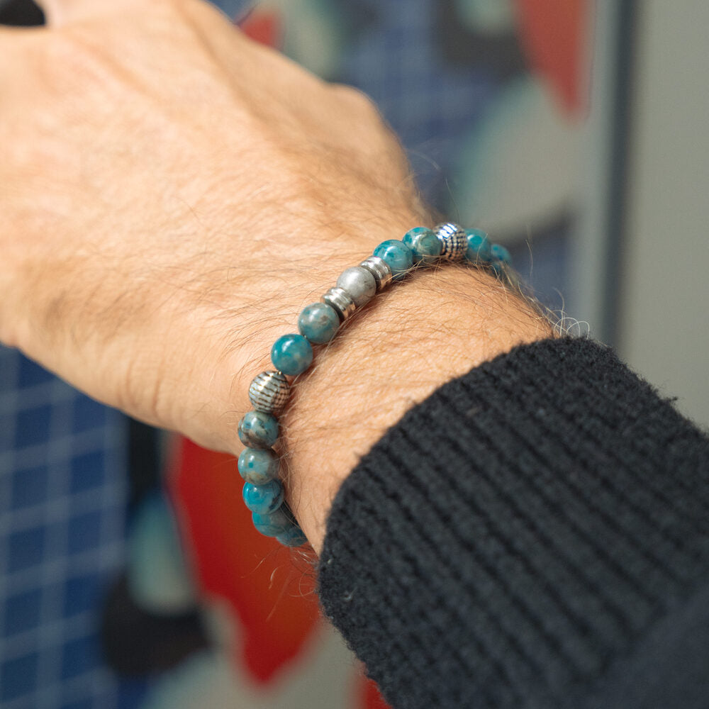 Bracciale Astra in meteorite e agata | 8mm