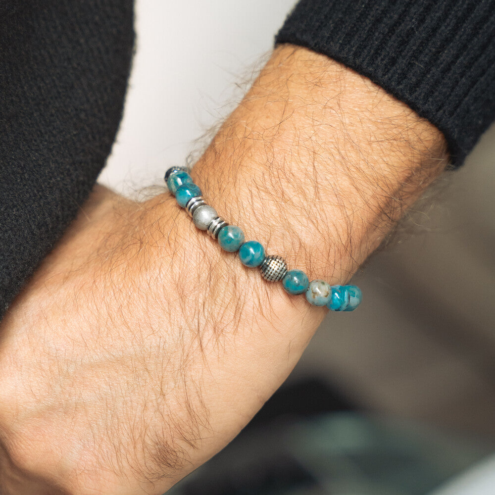Bracciale Astra in meteorite e agata | 8mm