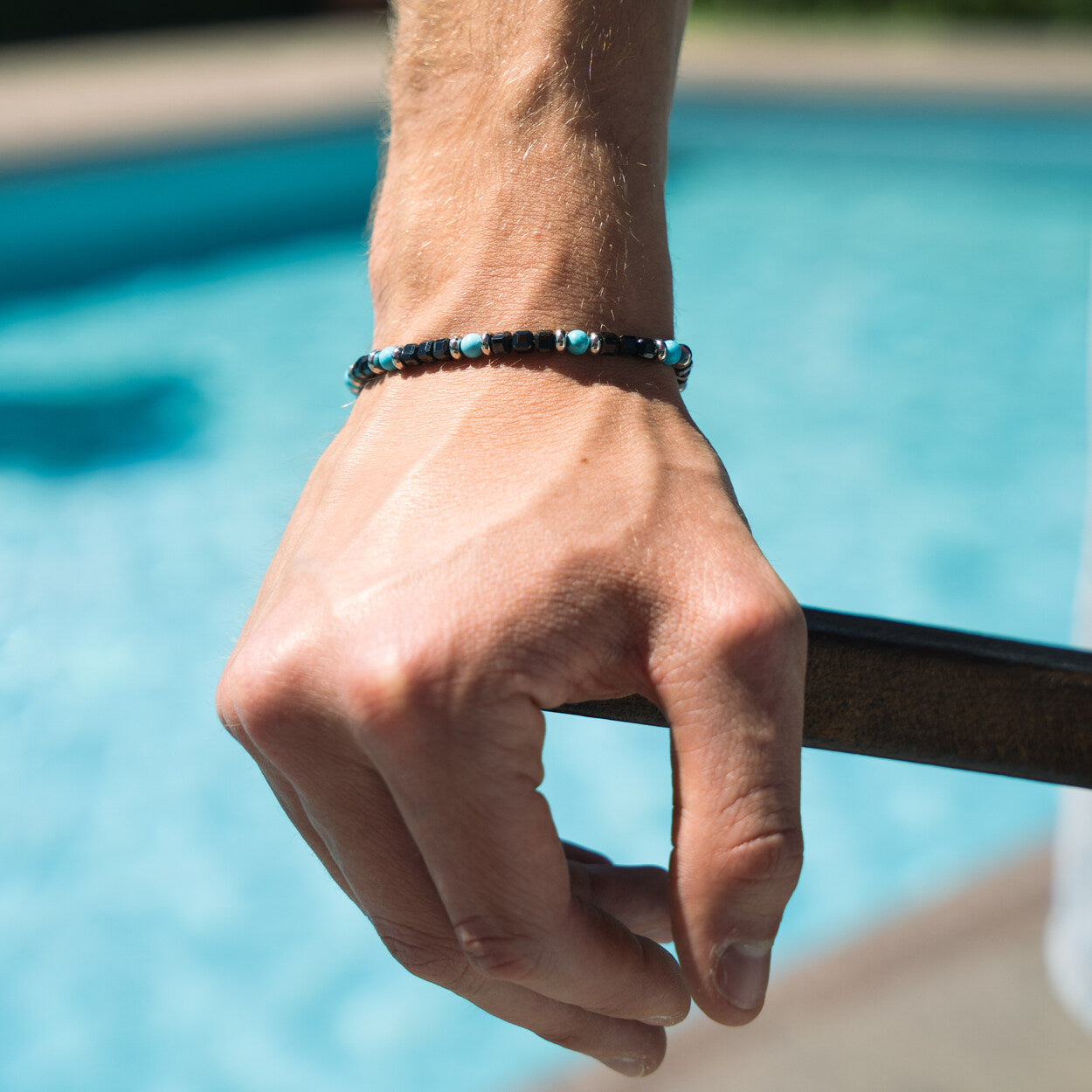 SET bracciale + collana Avana in howlite turchese e spinello | 4mm
