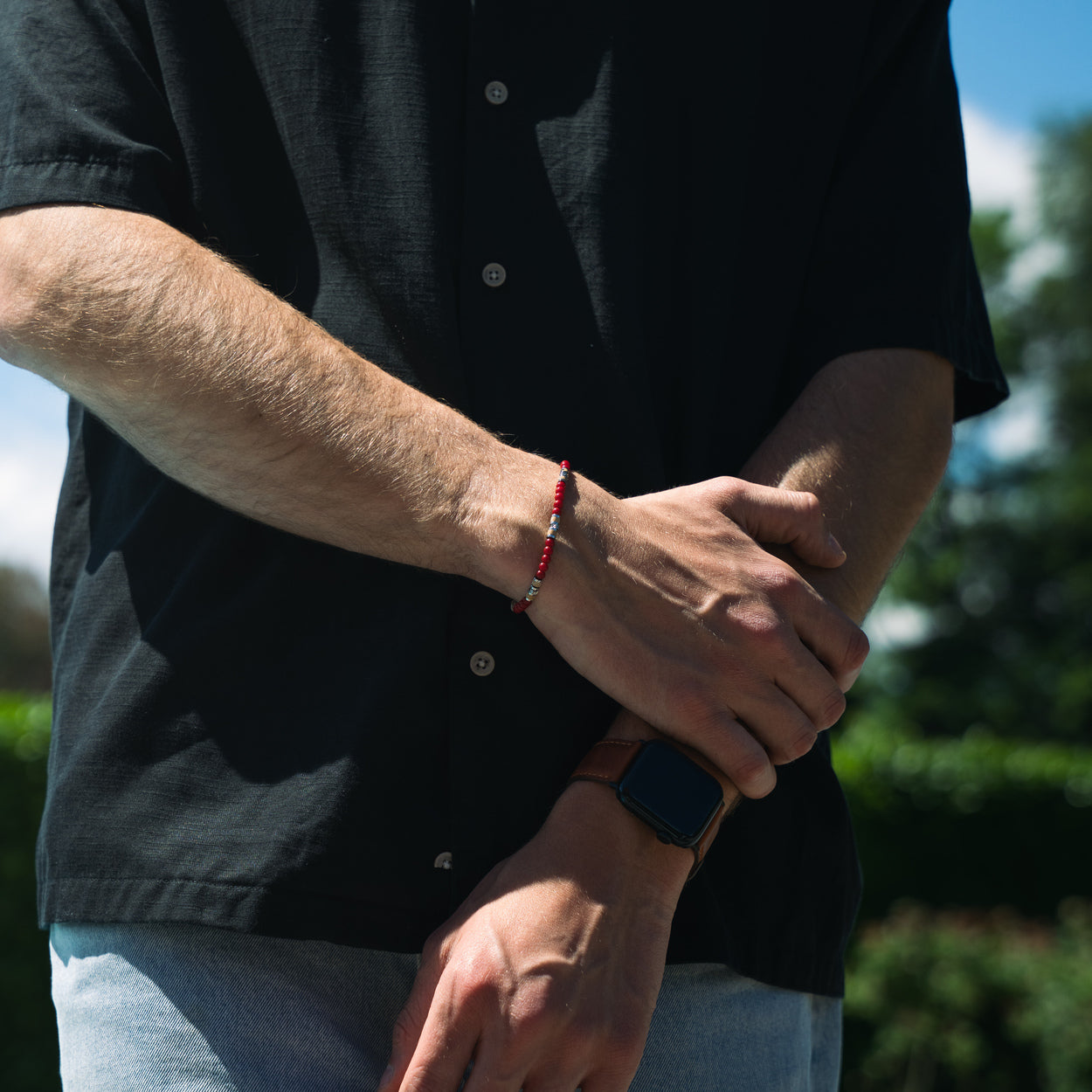 Bracciale Bricola in agata rossa e diaspro | 4mm