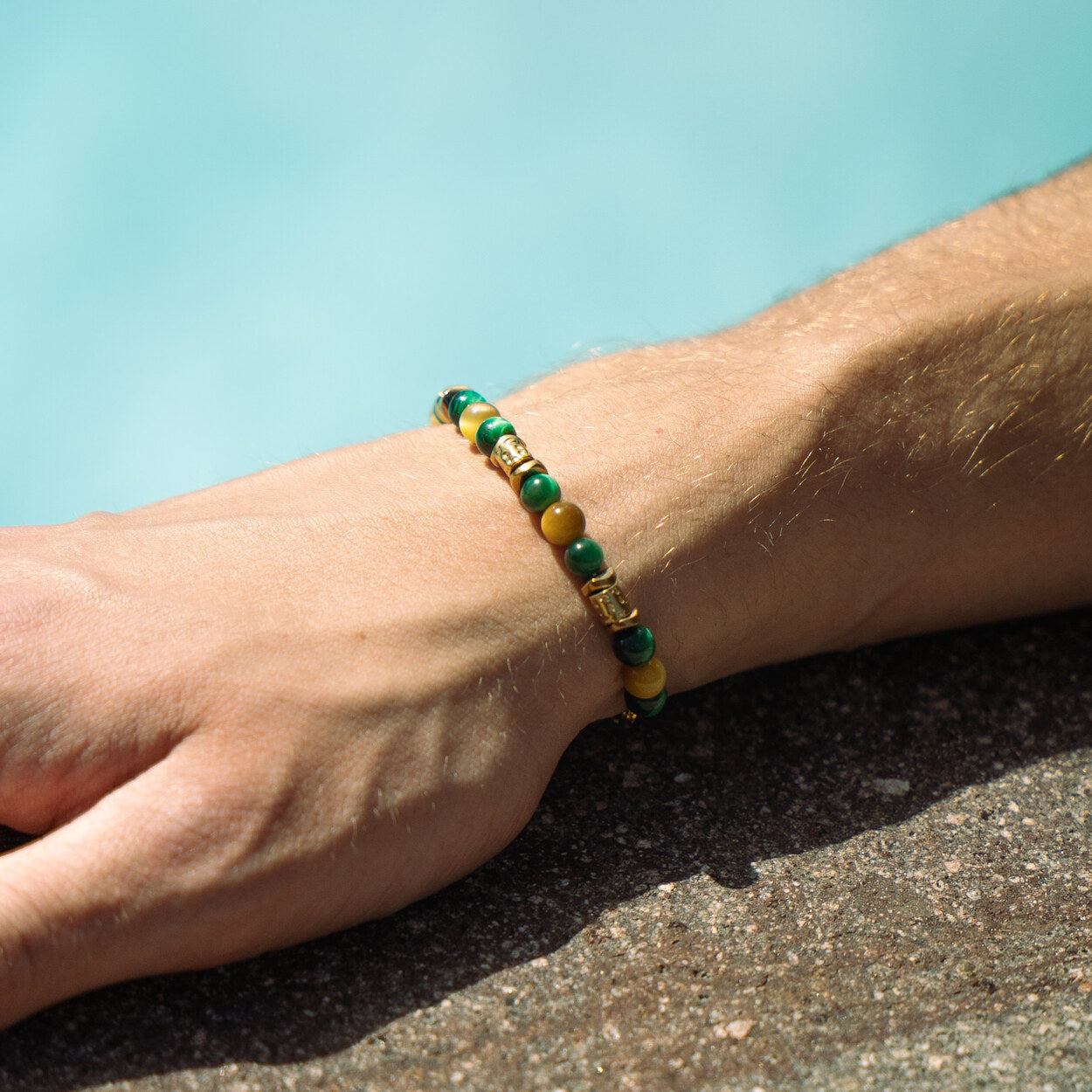 Bracciale Mojito in occhio di tigre verde e giallo | 6mm