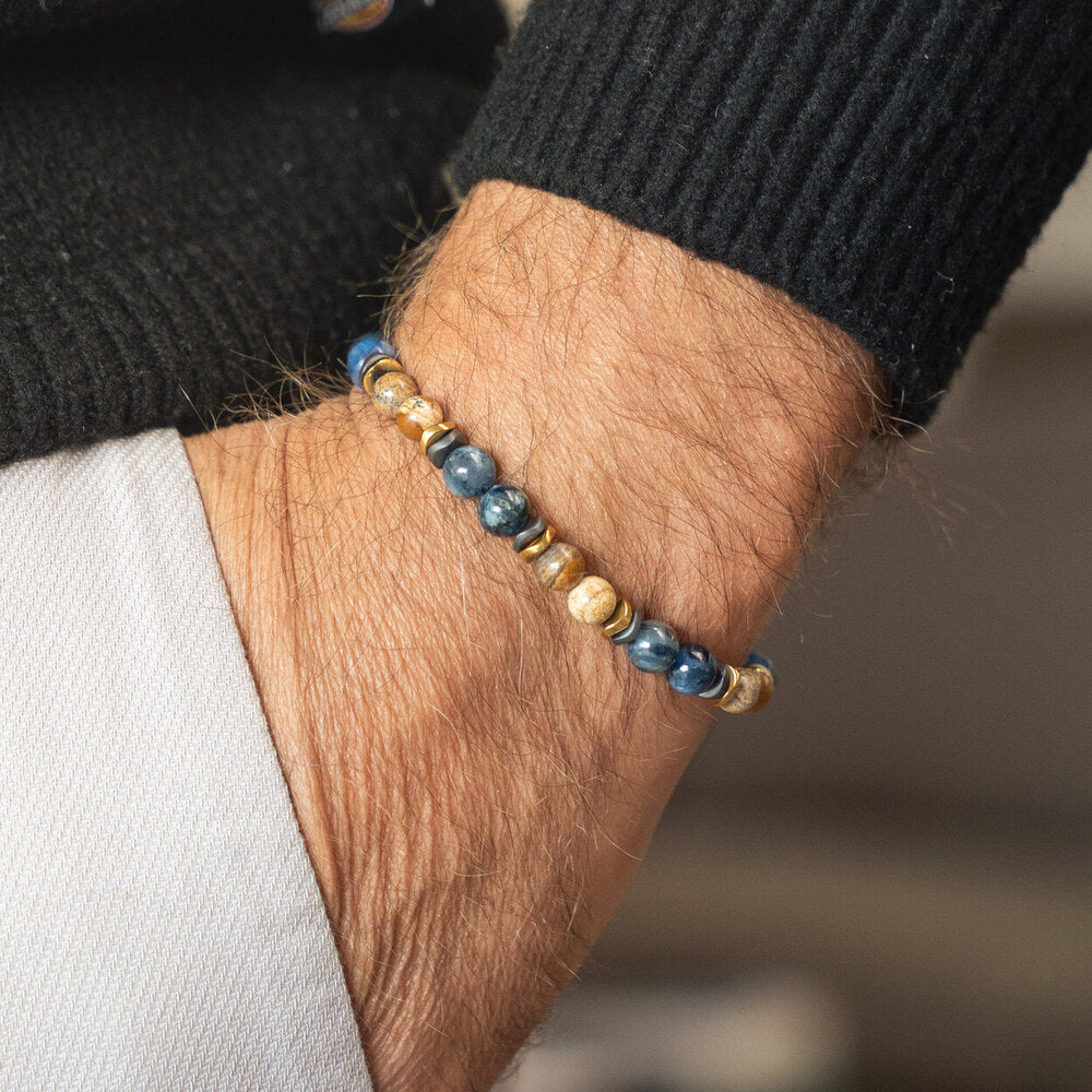 Bracciale Monte in diaspro e kyanite | 6mm