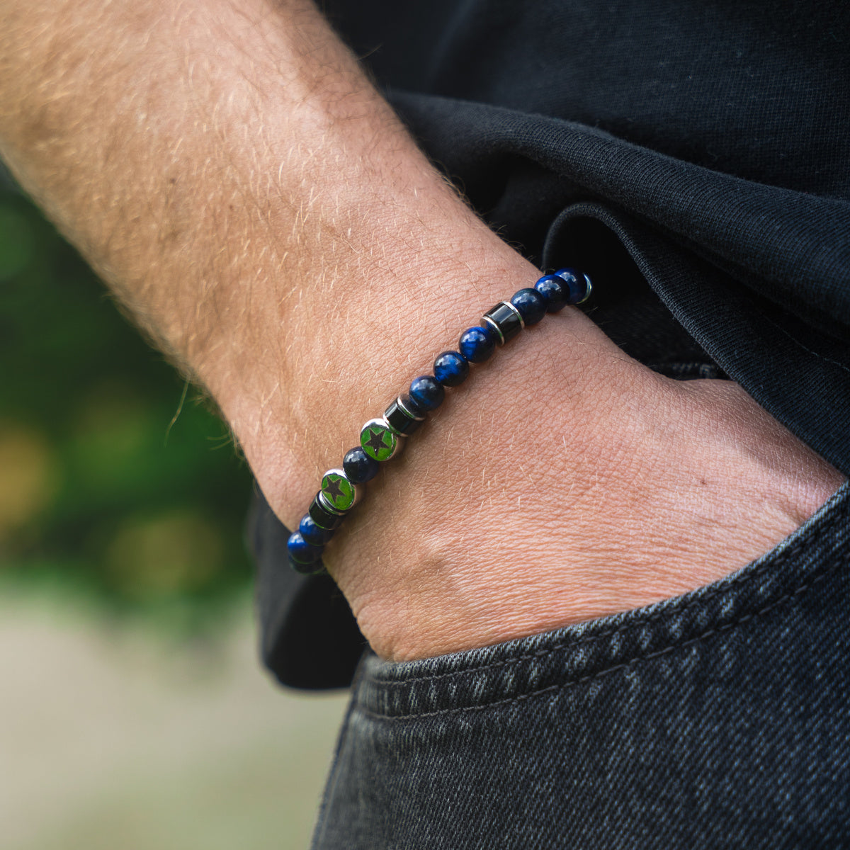 Bracciale Nero & Blu | 6mm
