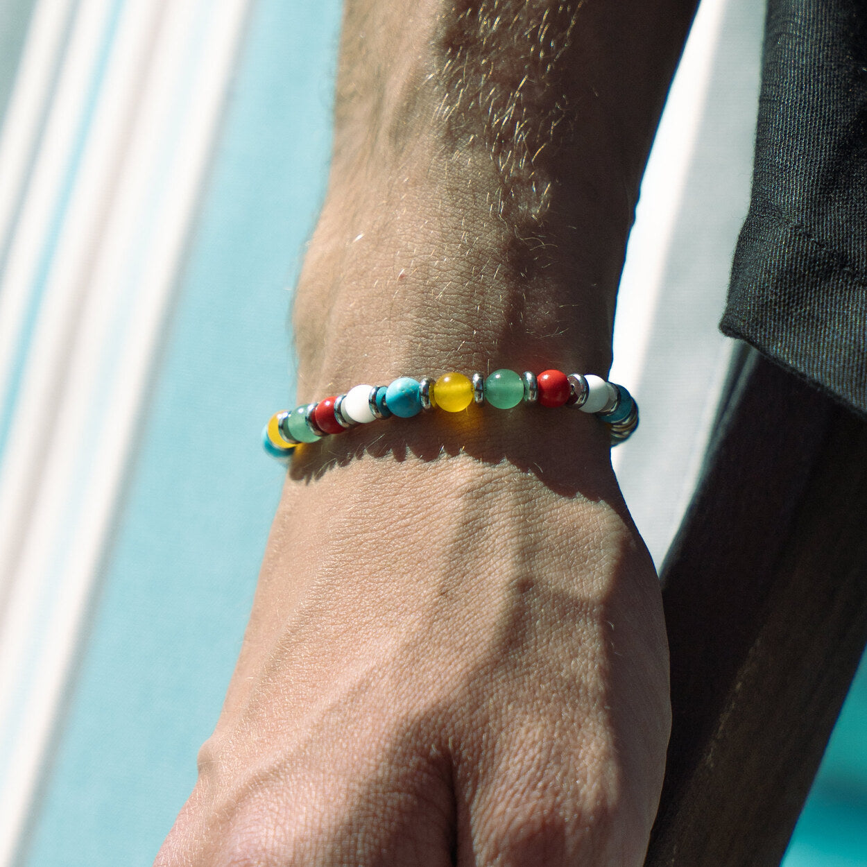 Bracciale Sangria in howlite, giada, avventurina e agata | 6mm