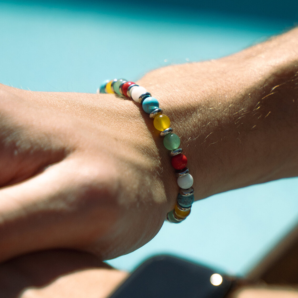 Bracciale Sangria in howlite, giada, avventurina e agata | 6mm