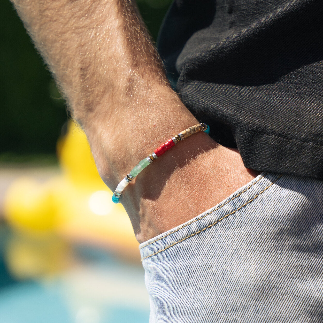 Bracciale Tropical in quarzo, agata, avventurina, madreperla e diaspro | 4mm