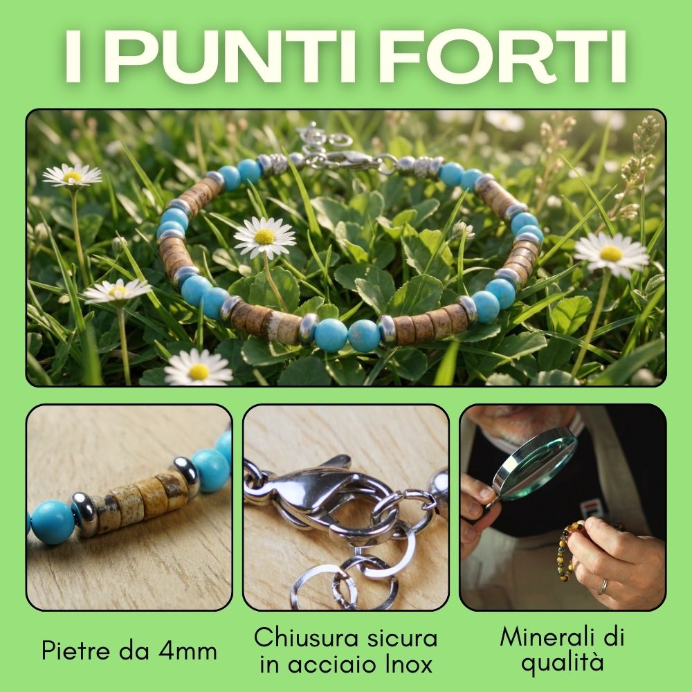 Bracciale Maratea in aulite e diaspro | 4mm