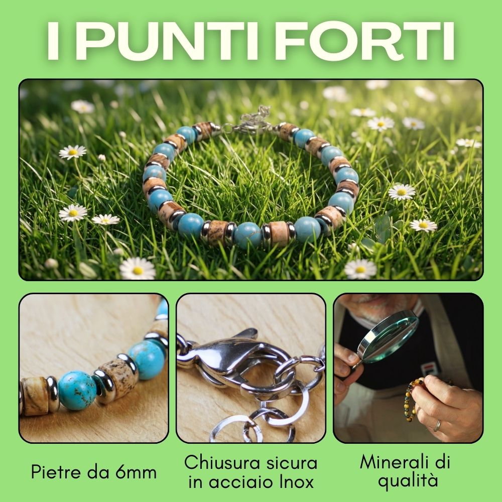 Bracciale Capri in aulite e diaspro | 6mm