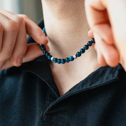 Collana Doge in occhio di tigre Blu zaffiro