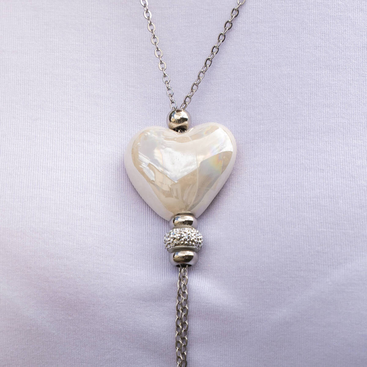 Collana artigianale in ceramica da donna foto dei dettagli
