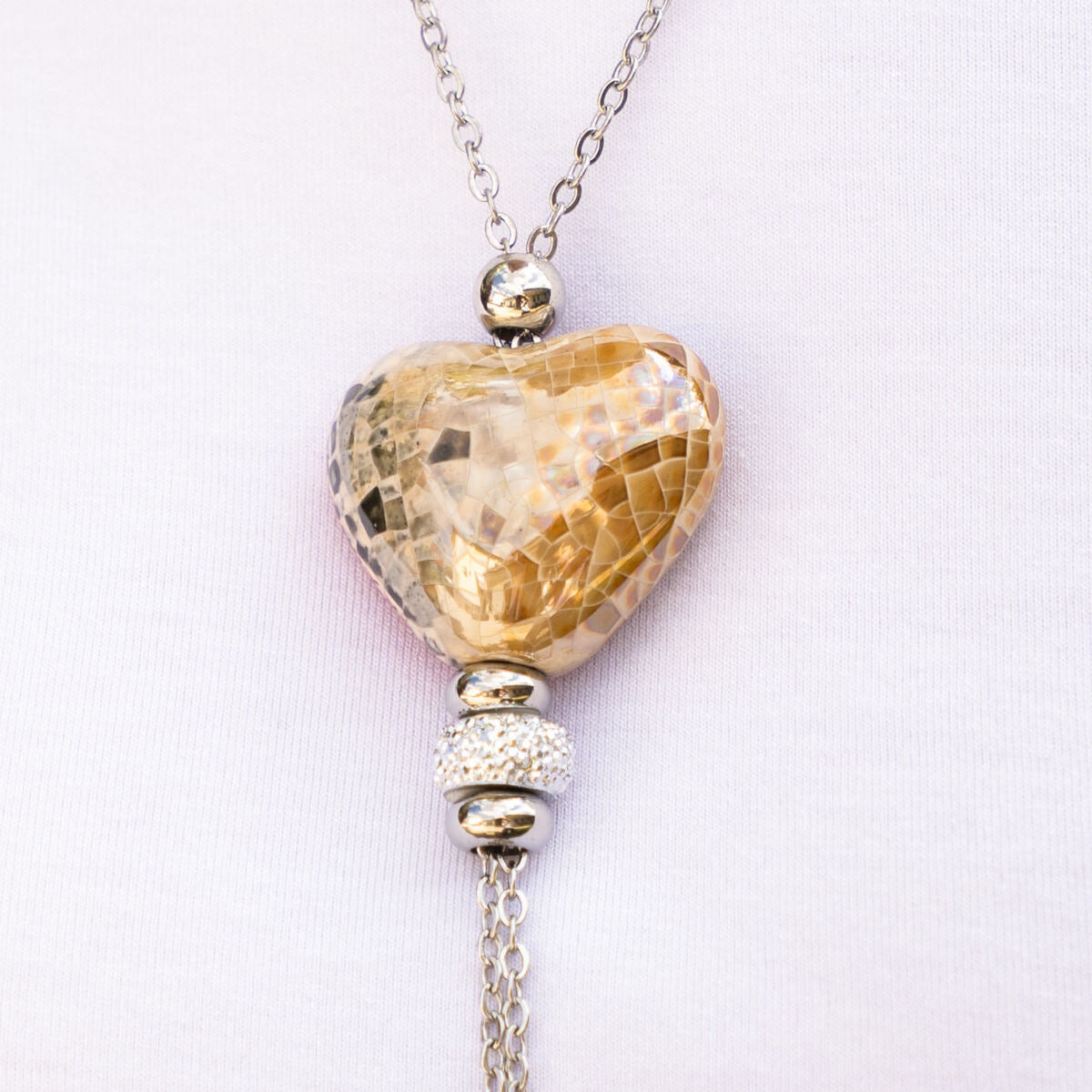 Collana artigianale in ceramica da donna foto dei dettagli