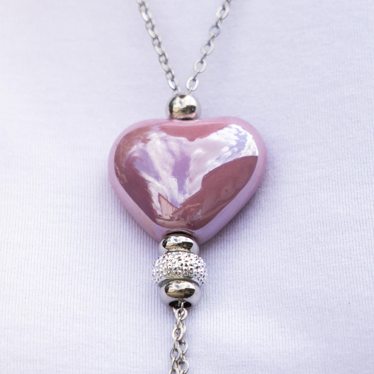 Collana artigianale in ceramica da donna foto dei dettagli