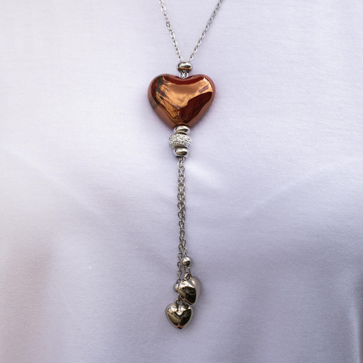 Collana artigianale in ceramica da donna foto dei dettagli
