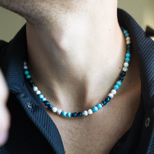 Collana Lungomare in howlite e occhio di tigre | 6mm | Nuova
