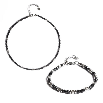 Destino necklace + bracelet set in black onyx