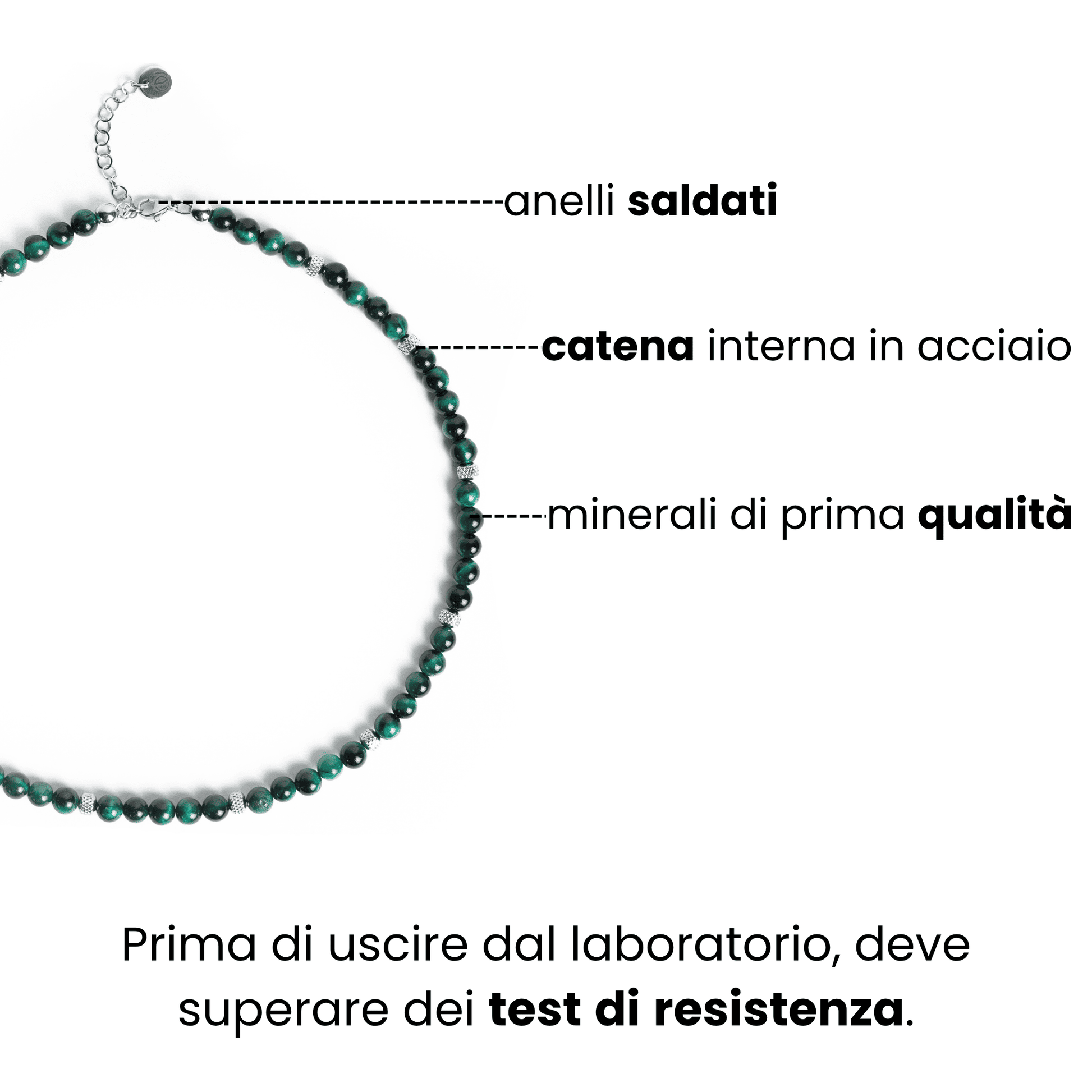 Collana Doge color verde smeraldo su sfondo bianco, Lab93Studio