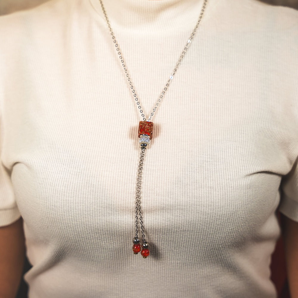 Collana Marea in vetro di Murano Rossa