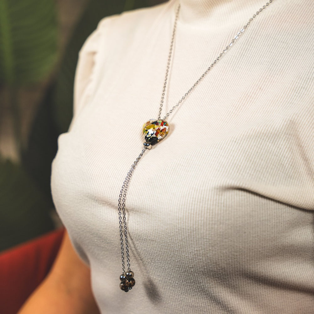 Collana Laguna in vetro di Murano Argento