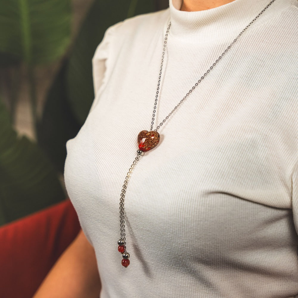 Collana Laguna in vetro di Murano Rossa