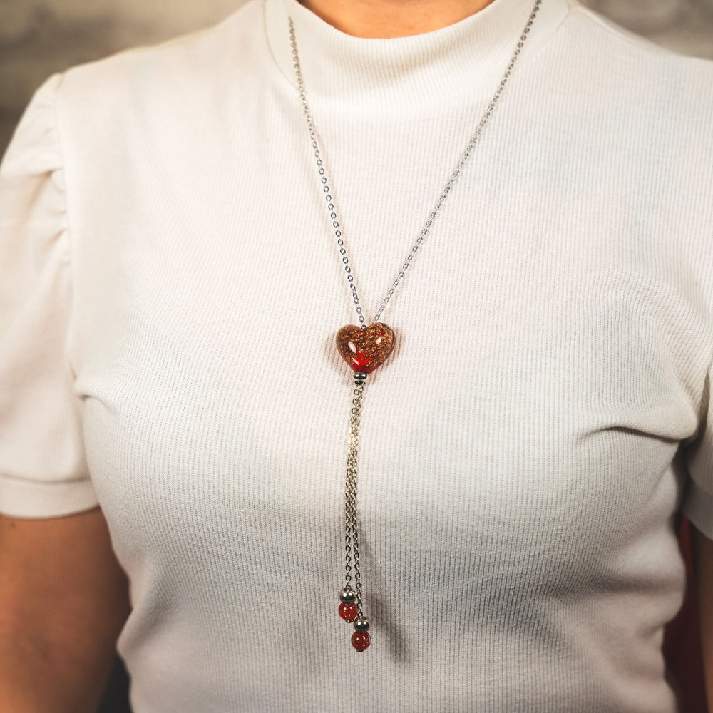 Collana Laguna in vetro di Murano Rossa