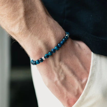 Bracciale Doge in occhio di tigre Blu zaffiro