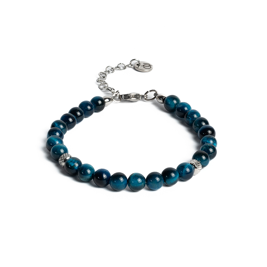 Bracciale Doge in occhio di tigre Blu zaffiro