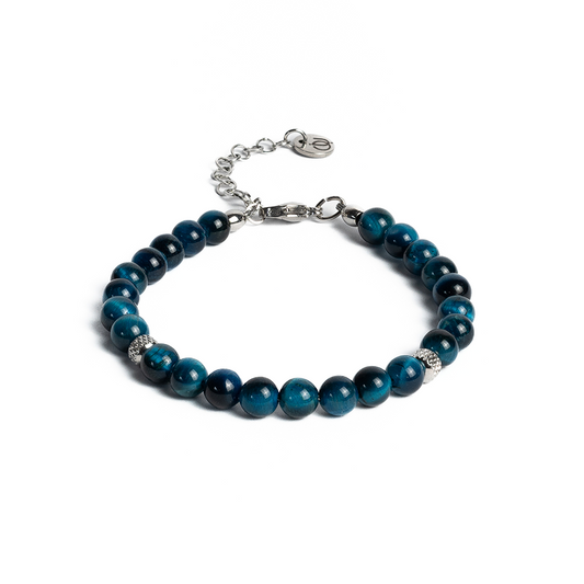 Bracciale Doge in occhio di tigre Blu zaffiro