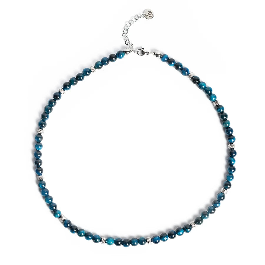 Collana Doge in occhio di tigre Blu zaffiro