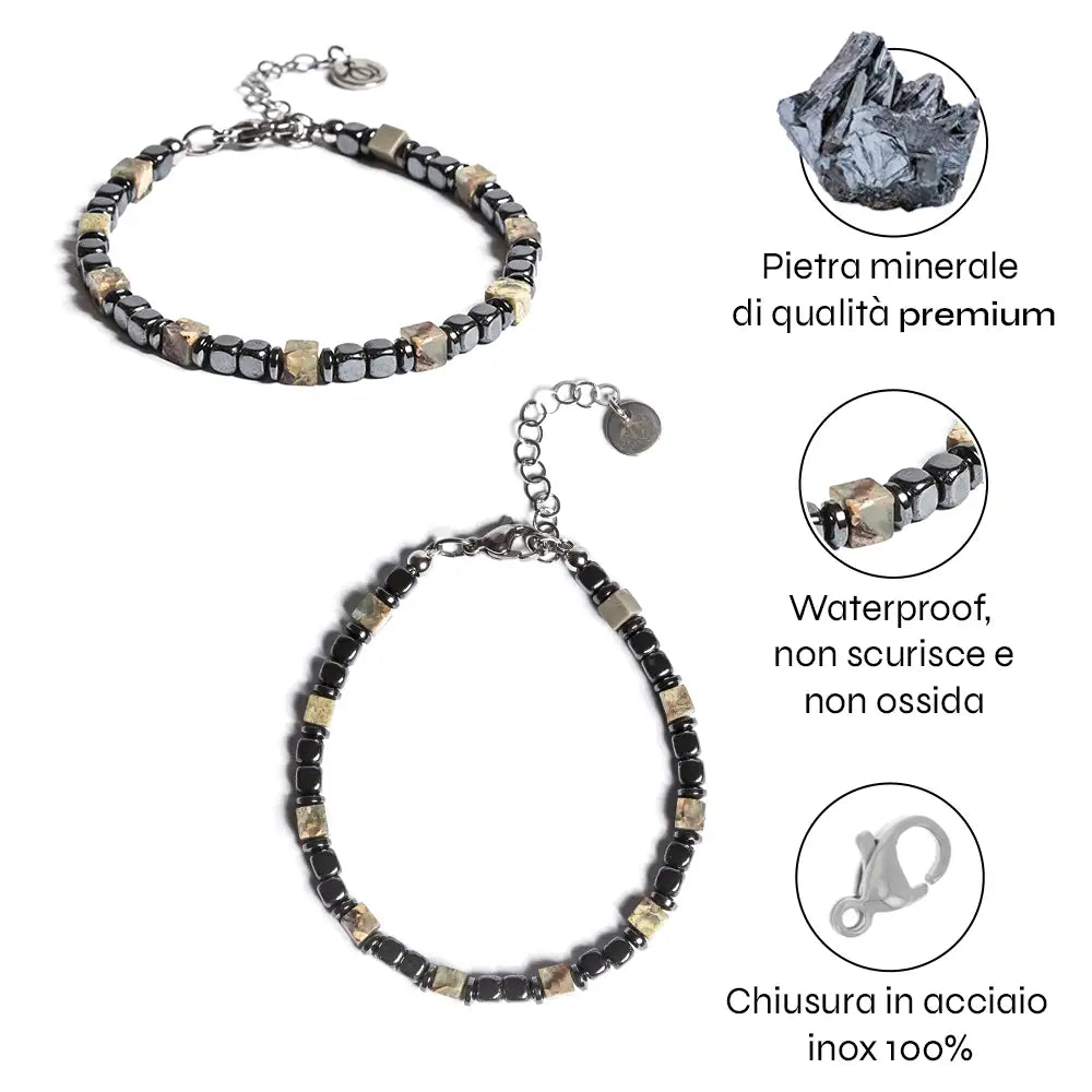 Bracciale Lido in Ematite e Agata