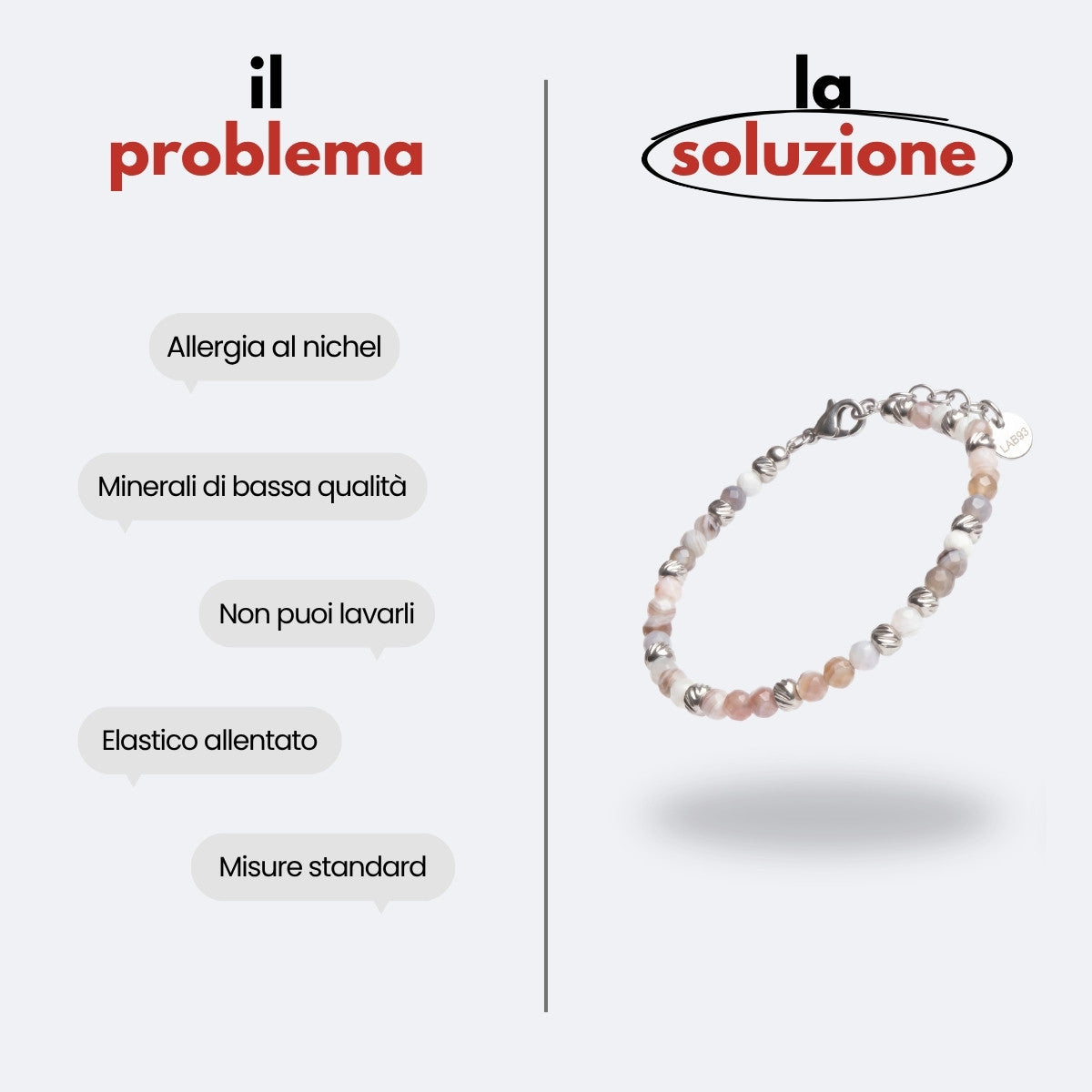 Bracciale Silenzio in Aulite bianca | donna 4mm