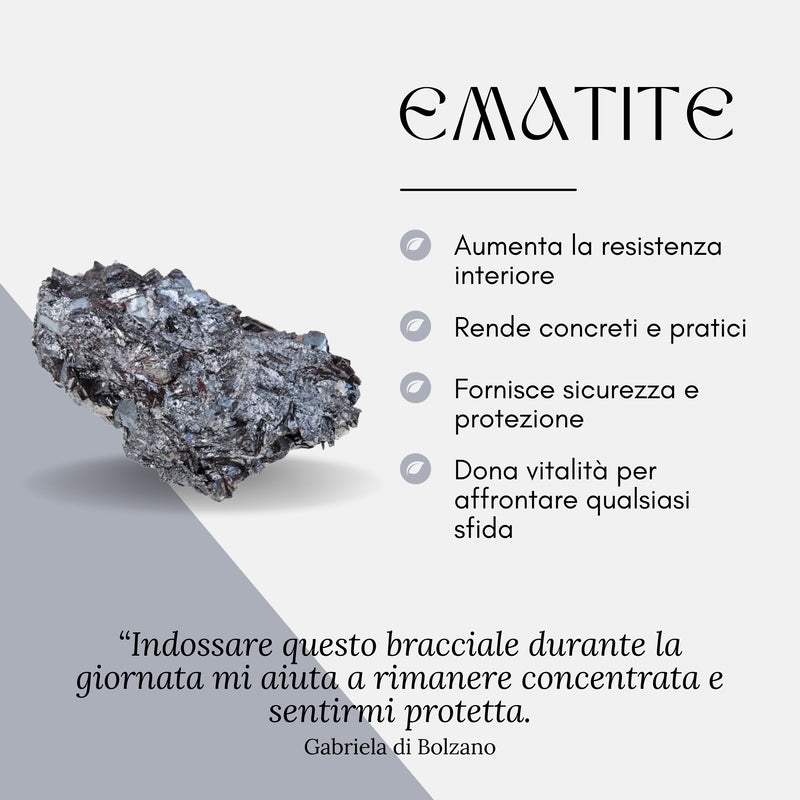 Bracciale Luce in ematite | 4mm