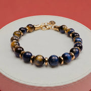 Bracciale Adriatico in occhio di tigre ed ematite | 8mm