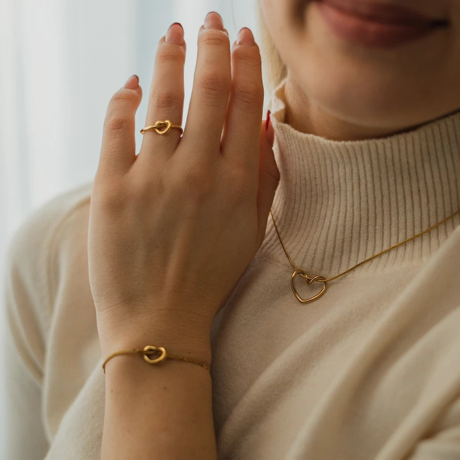 Collana Intreccio in acciaio color Oro