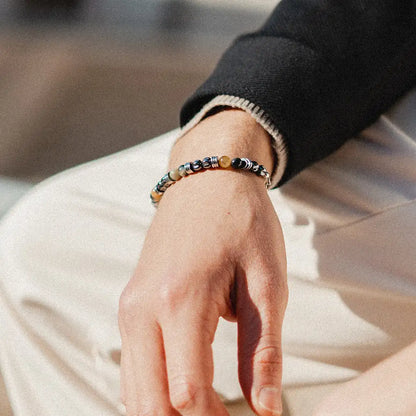 Bacaro-Armband aus Hämatit und Tigerauge