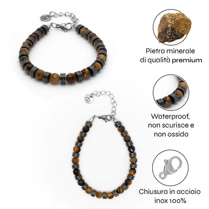Sighs Bracelet in Hematite and Tiger's Eye