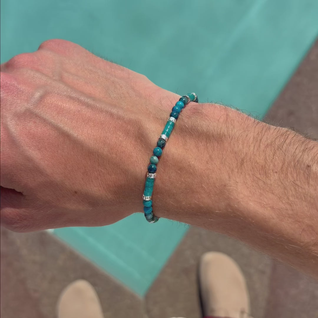 Carica video: Bracciale Acquaviva in quarzo e agata | 4mm