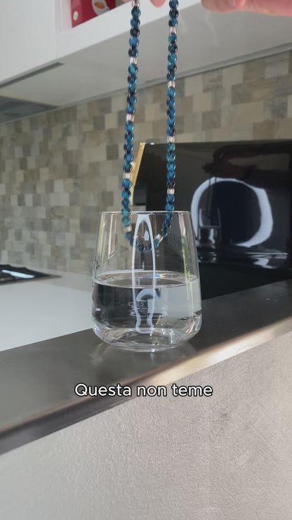 Collana Doge in occhio di tigre Blu zaffiro