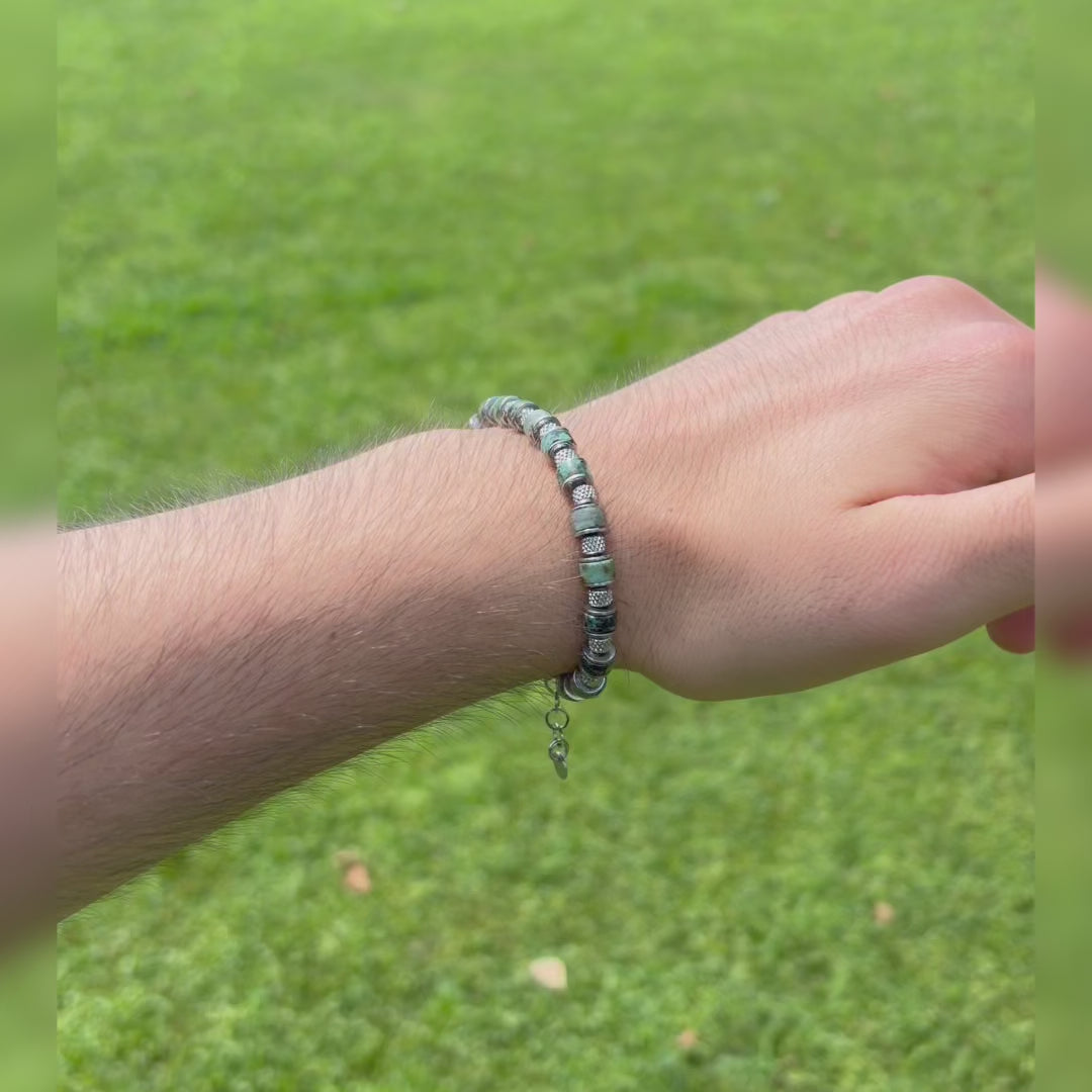 Carica video: Bracciale Eden in jasper africano | 6mm