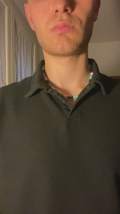 Collana Lungomare in turchese, agata e occhio di tigre