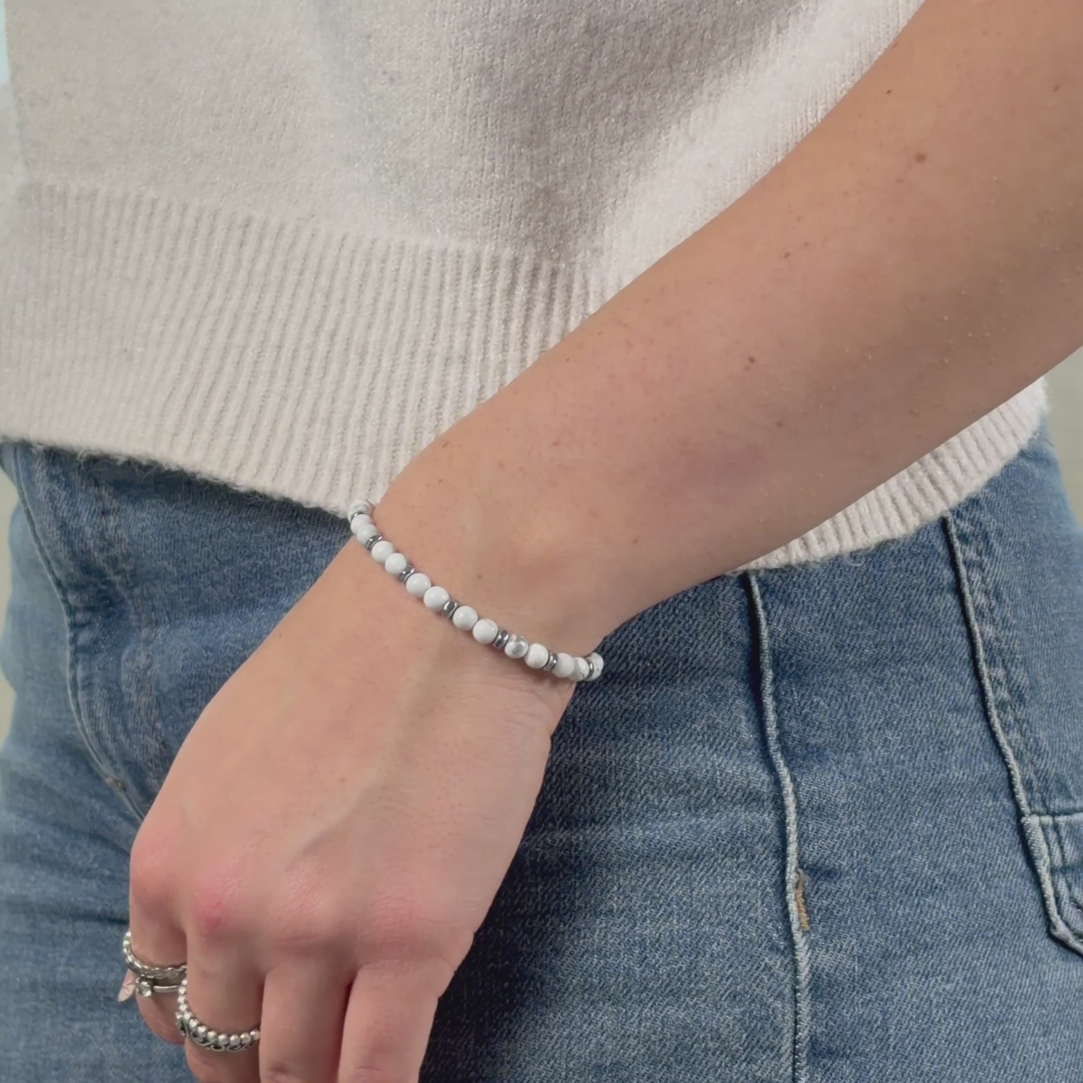 Video laden: Bracciale Silenzio in Aulite bianca | donna